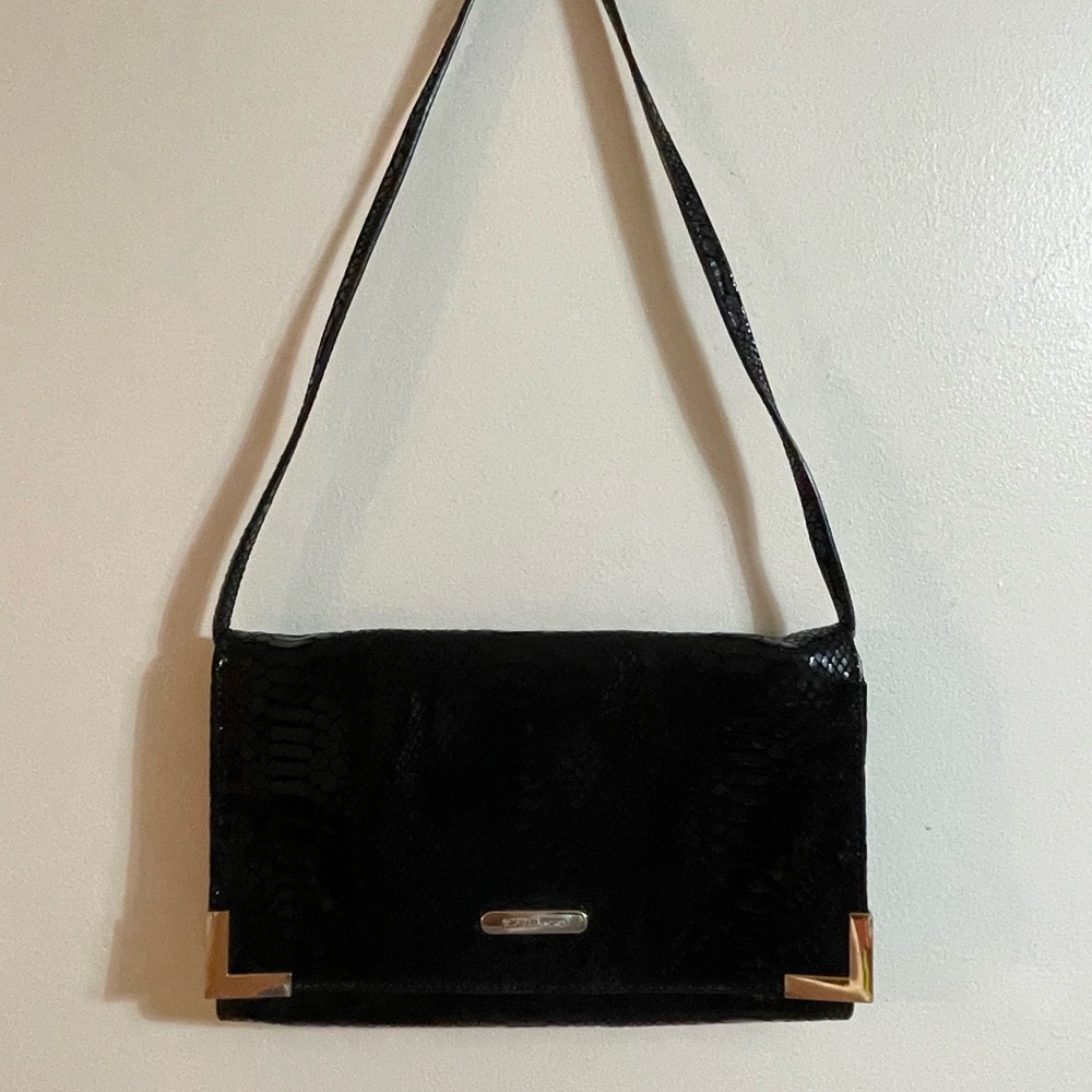 Michael Kors Black Shoulder Bag with Gold Accents